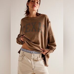Free people TEXAS graphic Camden sweater size extra small XS